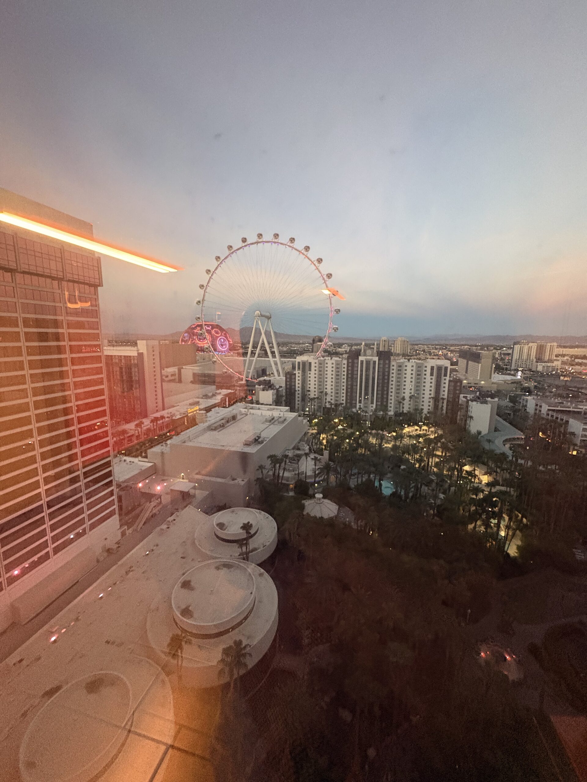 Sunset Strip view from Flamingo Las Vegas hotel room window