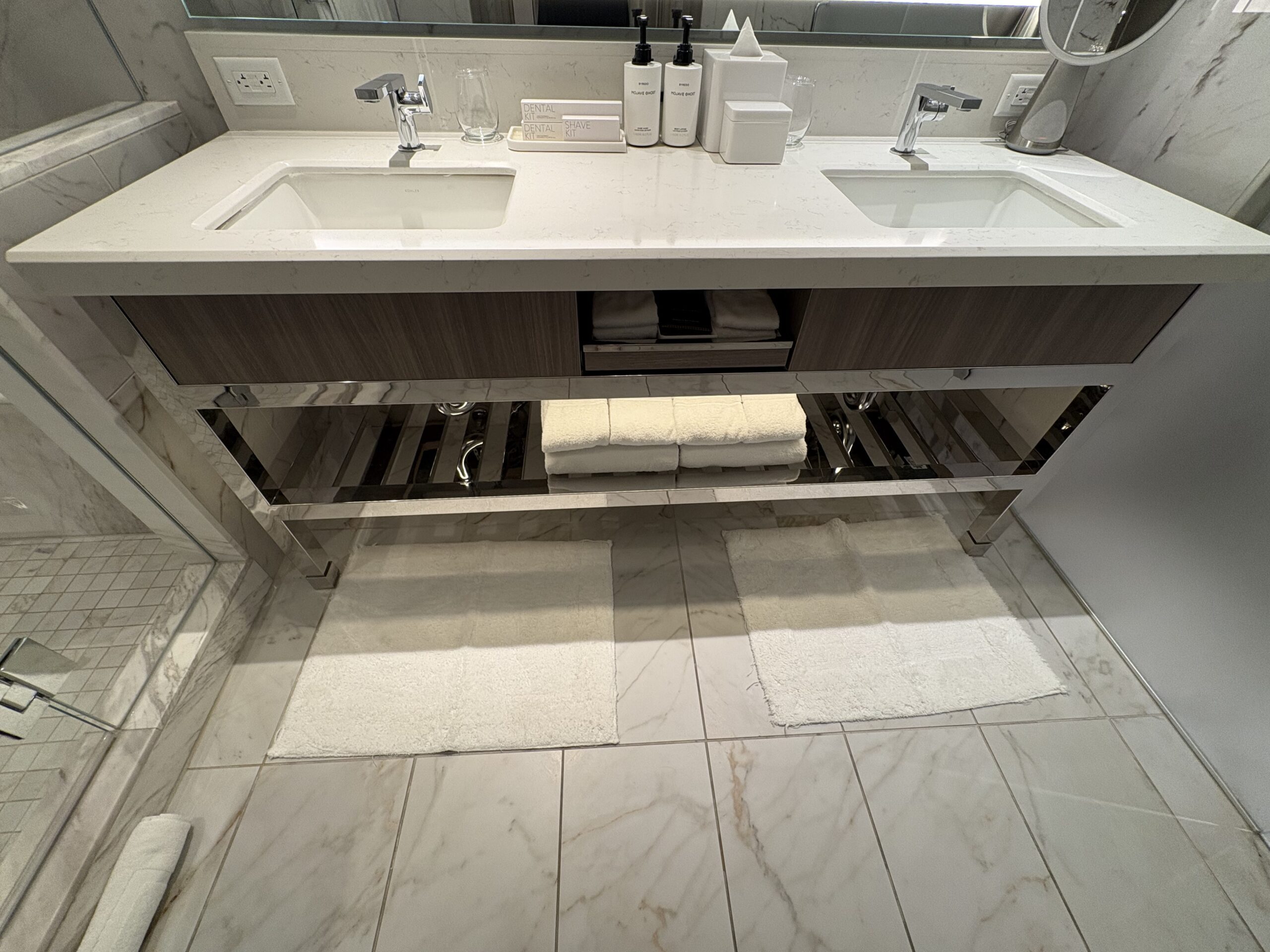 Double vanity with Byredo toiletries at Crockfords Las Vegas